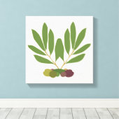 Minimalistische Öle und Zweige. Leinwanddruck (Insitu (Holzboden))