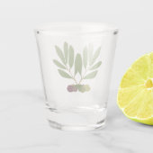 Minimalistische Öle und Zweige. T-Shirt Schnapsglas (Rückseite)