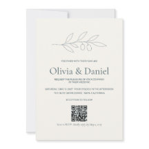 Minimalistische Olive-Branch-QR-Code-Hochzeitseinl