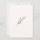 Minimalistische Olive Green Leaf Bran Wedding Einladung (Rückseite)