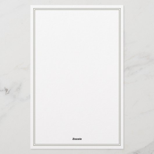 Minimalistische Olive Green Monogram Two Border Briefpapier (Rückseite)