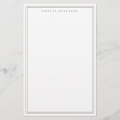 Minimalistische Olive Green Monogram Two Border Briefpapier (Vorderseite)