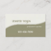 Minimalistische Olive Green QR Code Business Card Visitenkarte (Vorderseite)