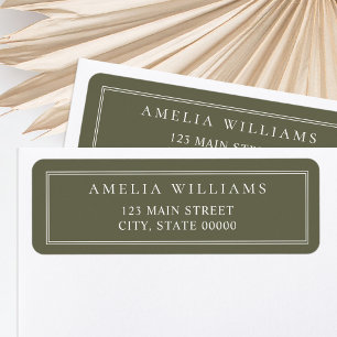 Minimalistische Olive Green Two Border-Rücksendead