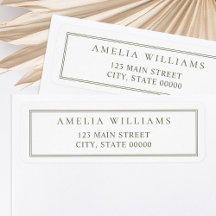 Minimalistische Olive Green Two Border-Rücksendead