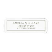 Minimalistische Olive Green Two Border-Rücksendead (Vorne)