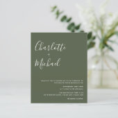 Minimalistische Olive Green Wedding (Stehend Vorderseite)