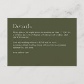 Minimalistische Olive Green Wedding Begleitkarte (Vorderseite)