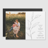 Minimalistische Olivenbäume Save the Date Magneteinladung (Vorne/Hinten)