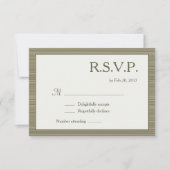 Minimalistische olivengrüne Streifen moderne Hochz Einladung (Vorderseite)