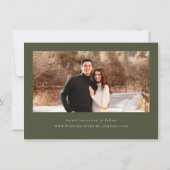 Minimalistische Olivenölgrüne Hochzeit rettet das  Save The Date (Rückseite)