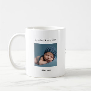 Minimalistische Oma Est. Personalisierter Foto-Kaf Kaffeetasse