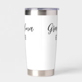 Minimalistische Oma Established Black Script Text Thermobecher (Links)