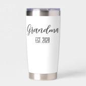 Minimalistische Oma Established Black Script Text Thermobecher (Vorderseite)