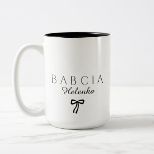 Minimalistische Oma [Name] Zweifarbige Tasse