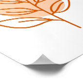 Minimalistische Orange Blätter Art Poster (Ecke)