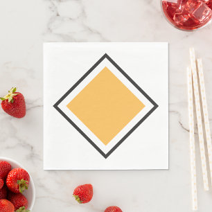 Minimalistische orange Diamant-Geometrieform Serviette