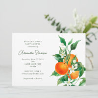 Minimalistische Orange Frucht Botanical Baby Dusch