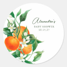 Minimalistische Orange Frucht Botanical Baby Dusch