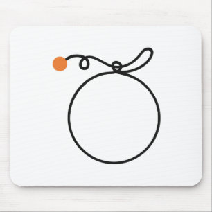 Minimalistische Orange Frucht One Line Art Orange Mousepad