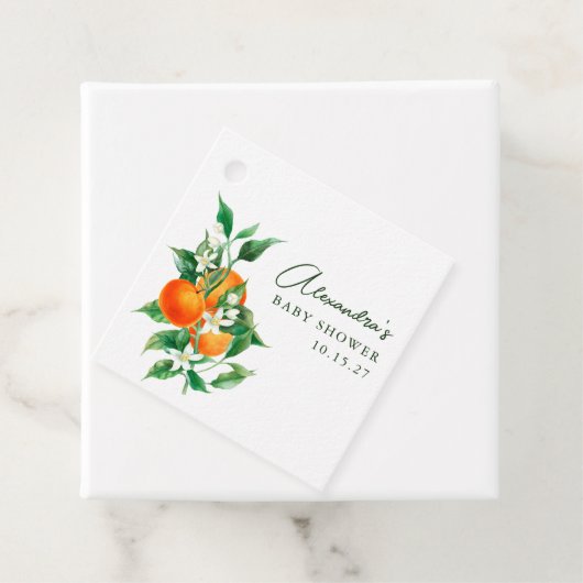 Minimalistische Orange Fruit Botanical Niedlich Ba Geschenkanhänger (Beispiel)