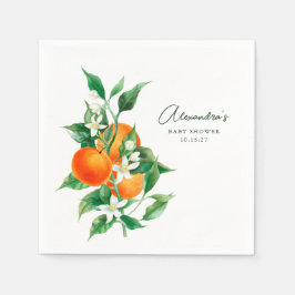 Minimalistische Orange Fruit Botanical Niedlich Ba Serviette