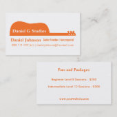 Minimalistische Orange Gitarre Silhouette Musiker Visitenkarte (Vorne/Hinten)