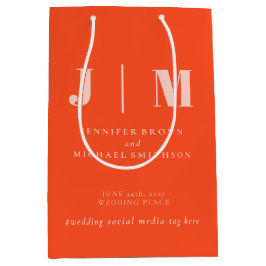 Minimalistische Orange-Pink-Einfache-Geschenk-Hoch Mittlere Geschenktüte