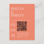 Minimalistische Orange Wedding Card Begleitkarte (Vorderseite)