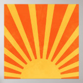 Minimalistische Orange Yellow Sun Rays Poster (Vorne)