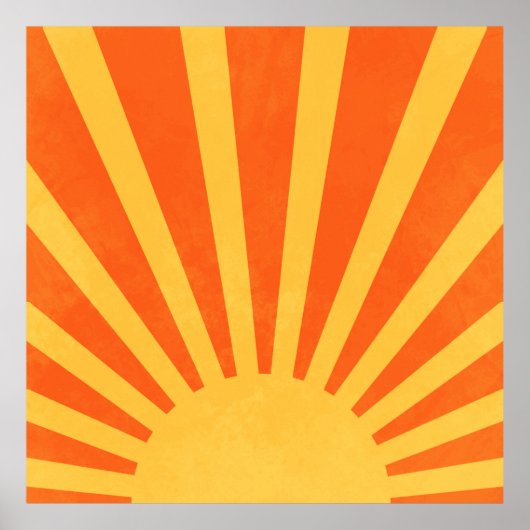 Minimalistische Orange Yellow Sun Rays Poster (Vorne)