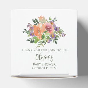 Minimalistische Orangefarbene Blütendusche Geschenkschachtel