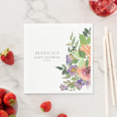 Minimalistische Orangefarbene Blütendusche Serviette (Beispiel)