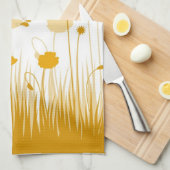 Minimalistische Orangen- und Weißblüten Geschirrtuch (Viertel Falte)