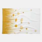 Minimalistische Orangen- und Weißblüten Geschirrtuch (Horizontal)