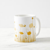 Minimalistische Orangen- und Weißblüten Kaffeetasse (VorderseiteRechts)