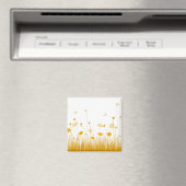 Minimalistische Orangen- und Weißblüten Magnet (In Situ (Geschirrspüler))