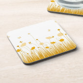 Minimalistische Orangen- und Weißblüten Untersetzer (Linke Seite)