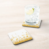 Minimalistische Orangen- und Weißblüten Untersetzer (Rechte Seite)