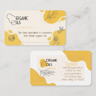 Minimalistische Organic Oils Collection Visitenkar Visitenkarte