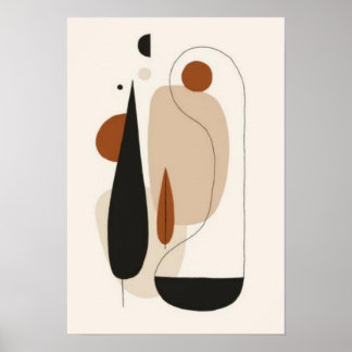 Minimalistische organische abstrakte Wandkunst | S Poster