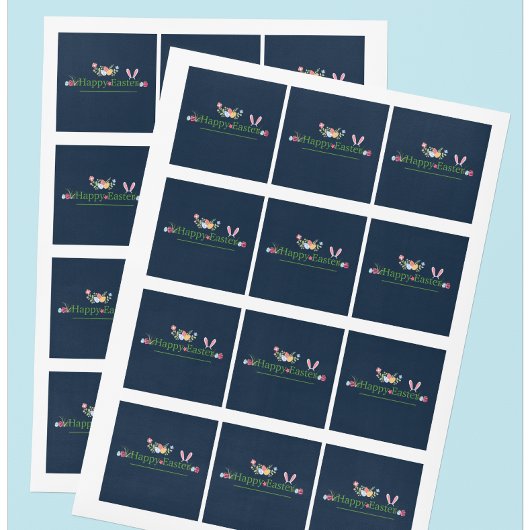 MINIMALISTISCHE OSTBUNNY OAR EIER BLUME DESIGN QUADRATISCHER AUFKLEBER