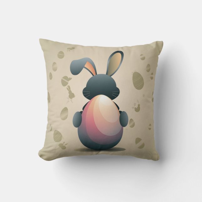 Minimalistische Osterform Kissen (Vorderseite)