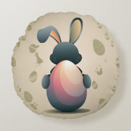 Minimalistische Osterform Rundes Kissen