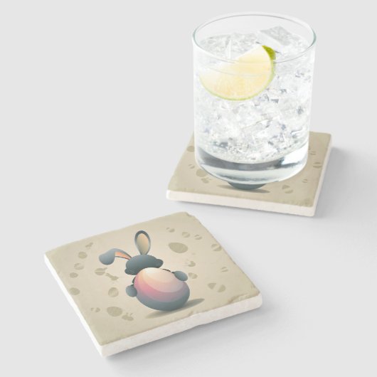 Minimalistische Osterform Steinuntersetzer (Seitenansicht)