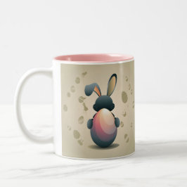 Minimalistische Osterform Zweifarbige Tasse