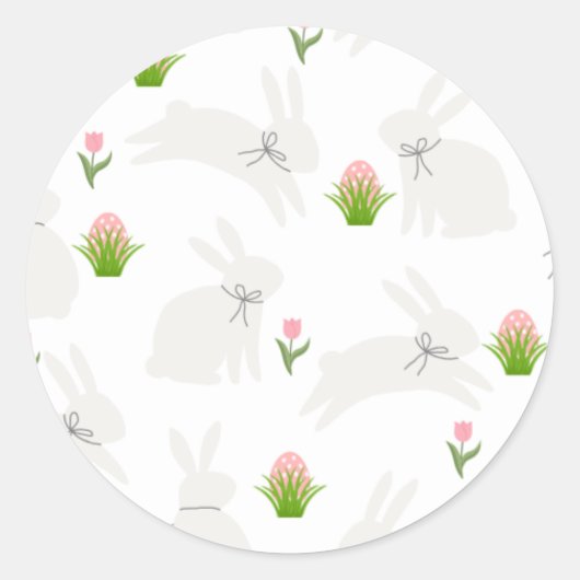 Minimalistische Ostern-Platten Runder Aufkleber (Vorderseite)