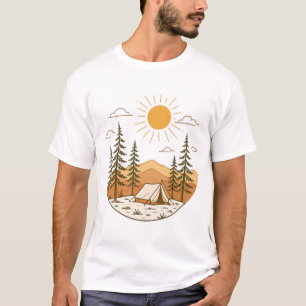 Minimalistische Outdoor-Camping-Abenteuer-Berg T-Shirt