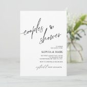 Minimalistische Paar Dusche Einladung (Stehend Vorderseite)