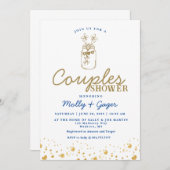 Minimalistische Paar Dusche Einladung (Vorne/Hinten)